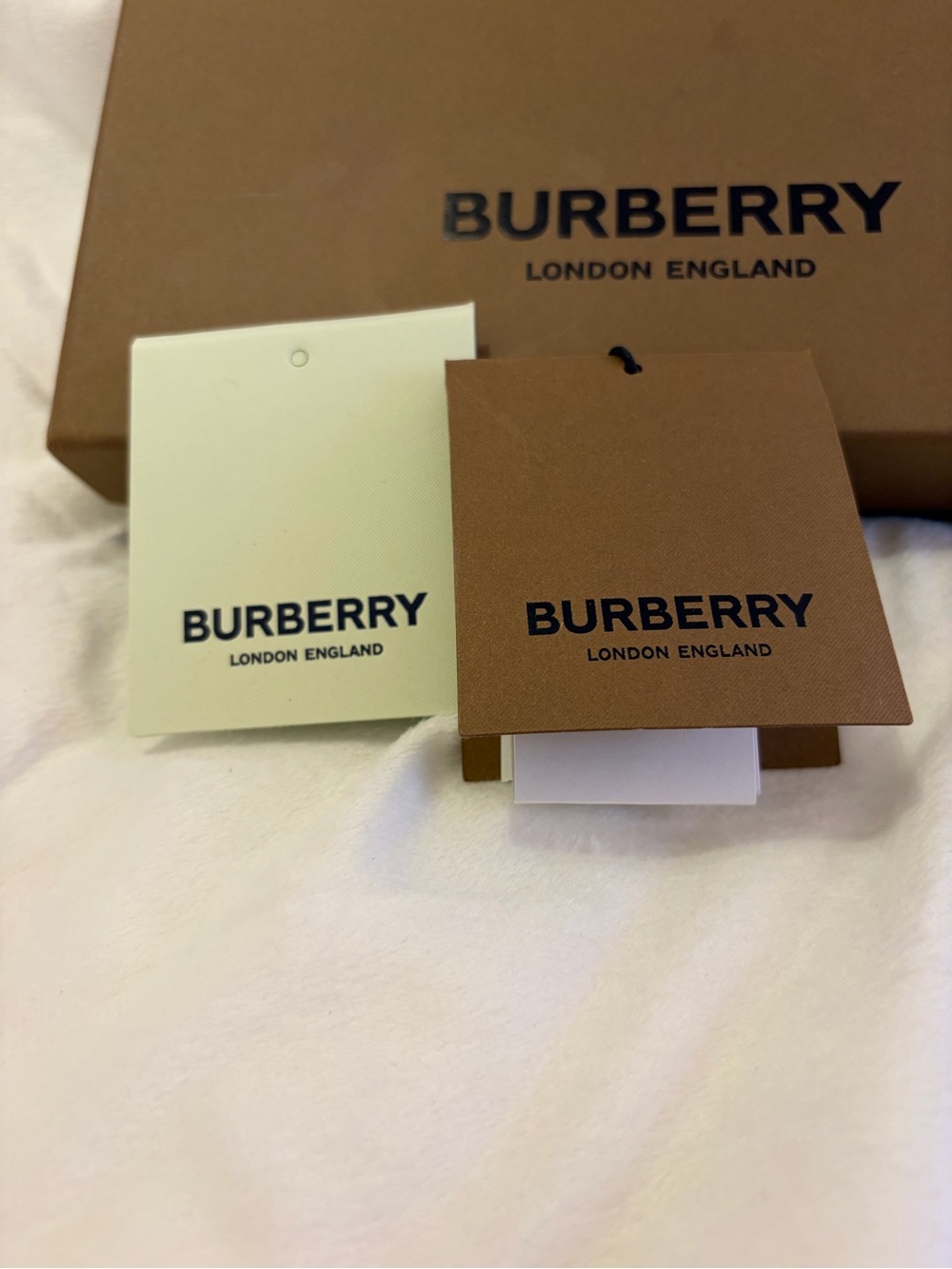 Burberry Silk Medal Print Twilly in White, Red, Green, Tan - Picture 7 of 9